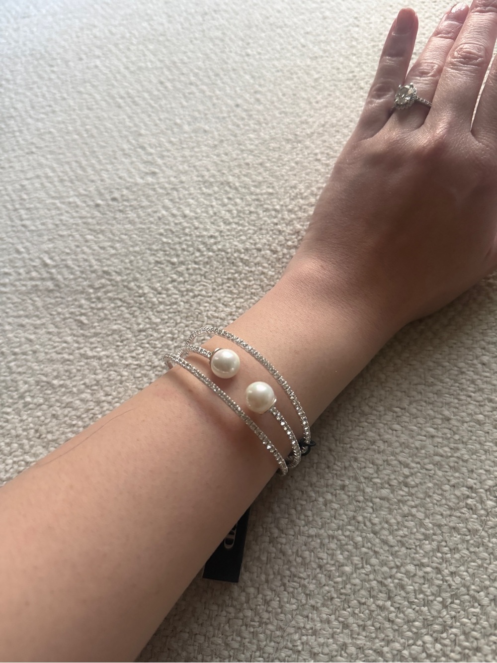 RSVP Rhinestone & Pearl Layered Bracelet